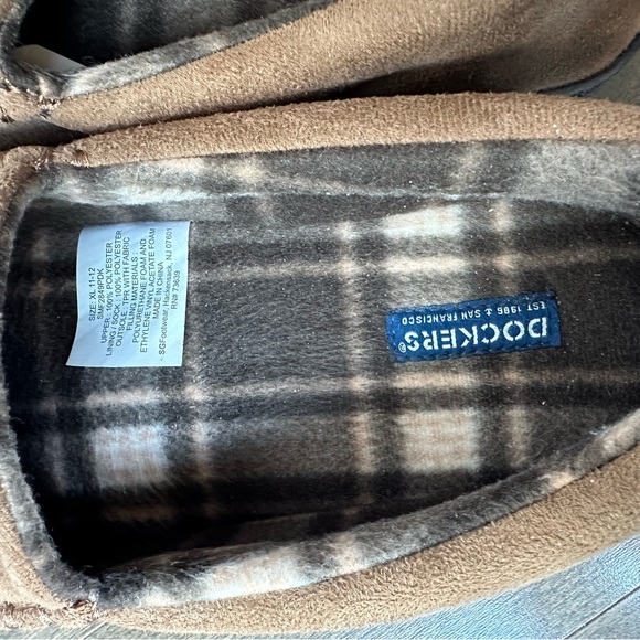 Dockers Men's Moccasin Slippers Suede Slip On Plaid Size 11/12 - Picture 6 of 8